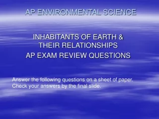 AP ENVIRONMENTAL SCIENCE