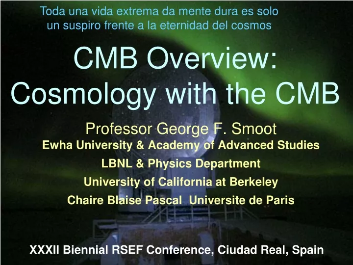 cmb overview cosmology with the cmb