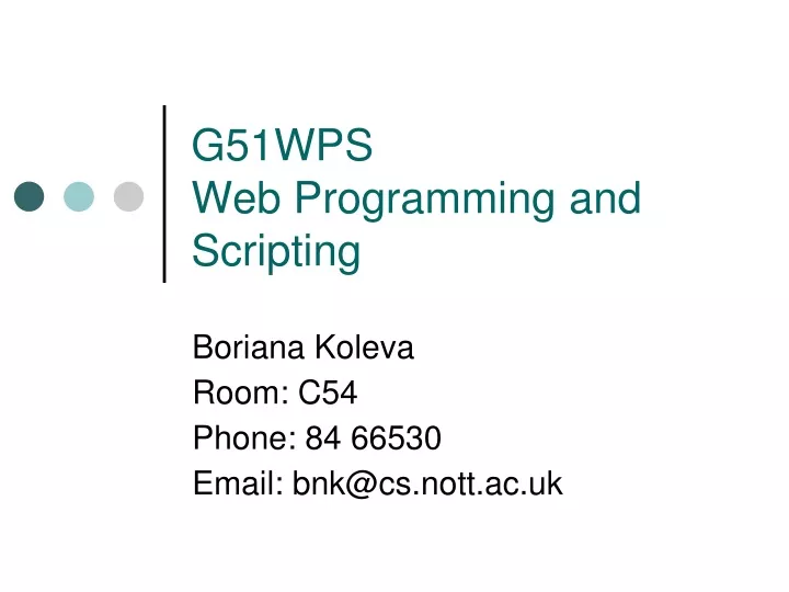 g51wps web programming and scripting