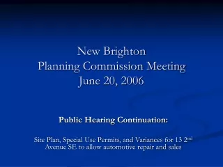 New Brighton Planning Commission Meeting June 20, 2006