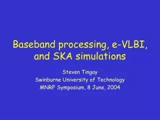 Baseband processing, e-VLBI, and SKA simulations