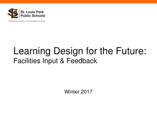 Learning Design for the Future: Facilities Input &amp; Feedback