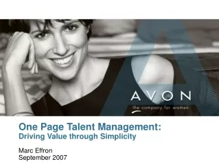 One Page Talent Management: Driving Value through Simplicity