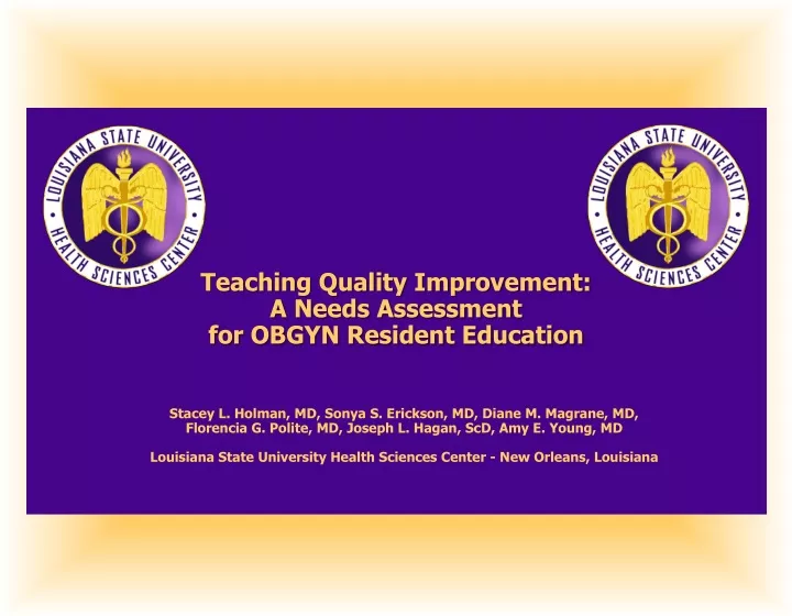 teaching quality improvement a needs assessment
