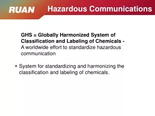 System for standardizing and harmonizing the classification and labeling of chemicals.