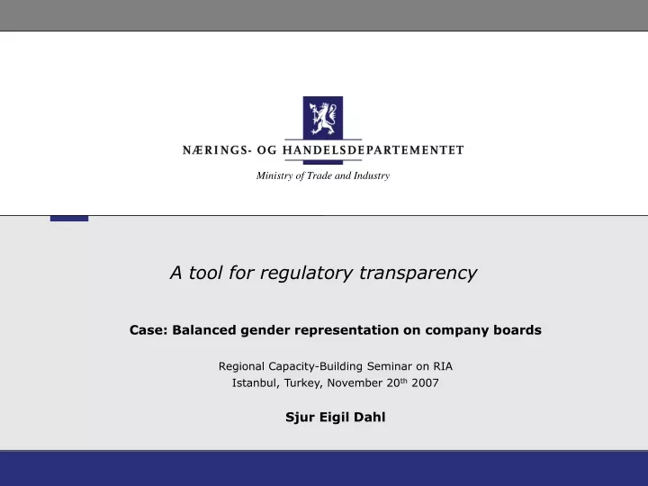 a tool for regulatory transparency