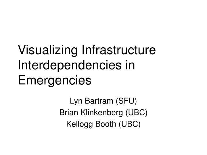 visualizing infrastructure interdependencies in emergencies