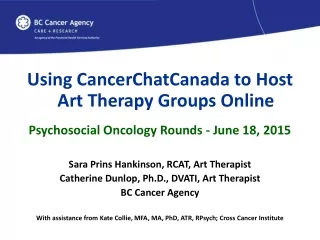 Using CancerChatCanada to Host Art Therapy Groups Online