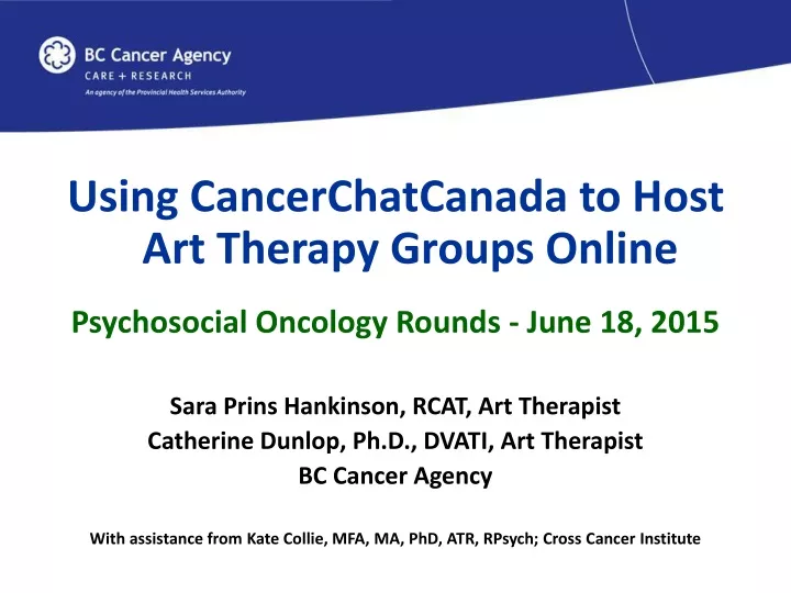 using cancerchatcanada to host art therapy groups