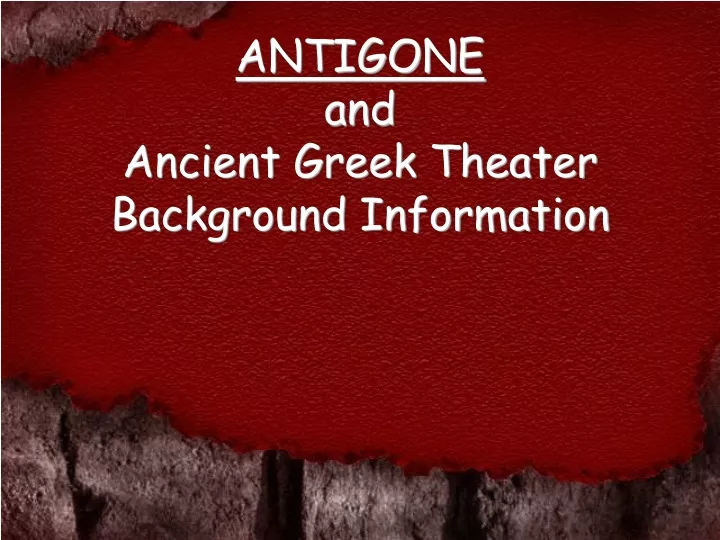 antigone and ancient greek theater background
