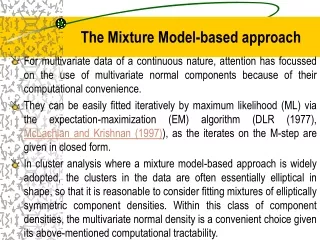 The Mixture Model-based approach