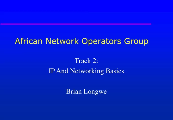 african network operators group