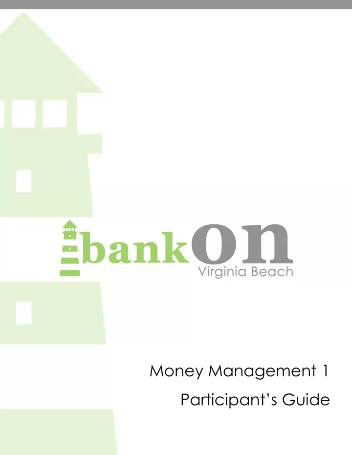 money management 1 participant s guide