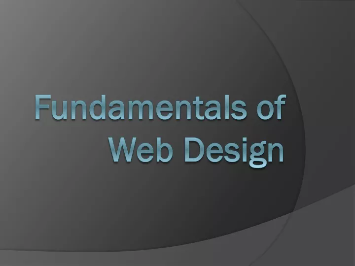 fundamentals of web design