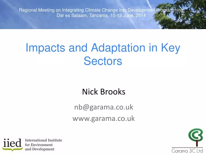 impacts and adaptation in key sectors