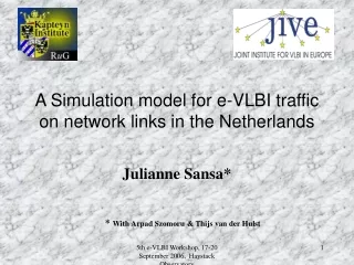 A Simulation model for e-VLBI traffic on network links in the Netherlands
