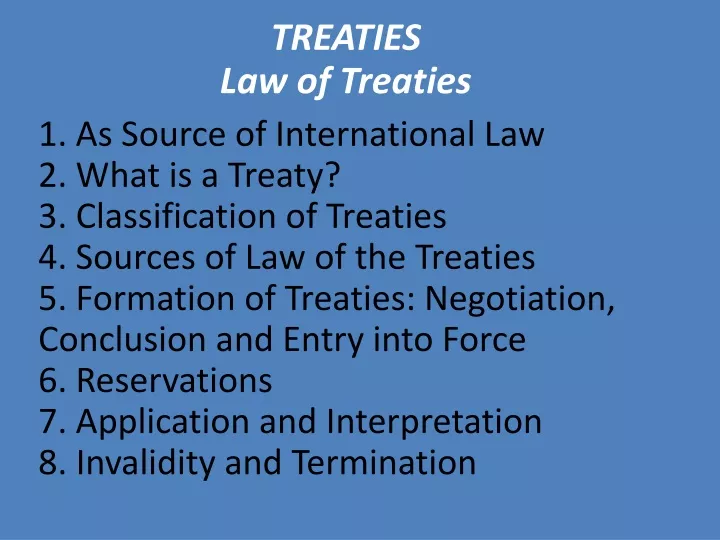 treaties law of treaties