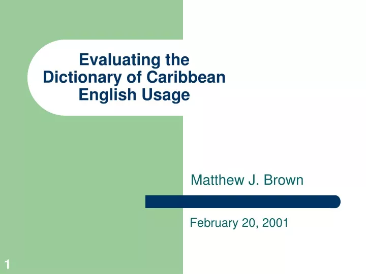 evaluating the dictionary of caribbean english usage