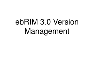 ebRIM 3.0 Version Management