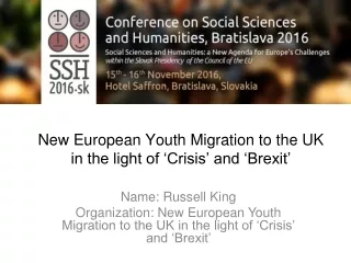 New European Youth Migration to the UK in the light of ‘Crisis’ and ‘Brexit’