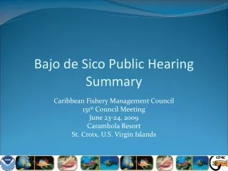 Bajo de Sico Public Hearing Summary