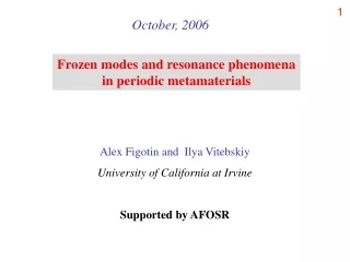 Frozen modes and resonance phenomena in periodic metamaterials