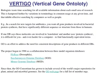 VERTIGO  (Vertical Gene Ontoloty)