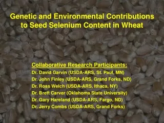 Genetic and Environmental Contributions to Seed Selenium Content in Wheat