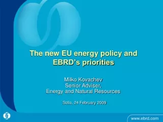The new EU energy policy and EBRD’s priorities