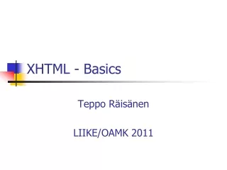 XHTML - Basics