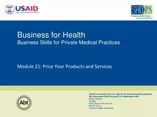 Business for Health  Business Skills for Private Medical Practices