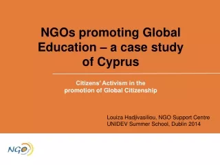 NGOs promoting Global Education – a case study of Cyprus