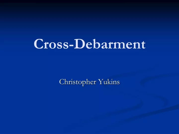 cross debarment