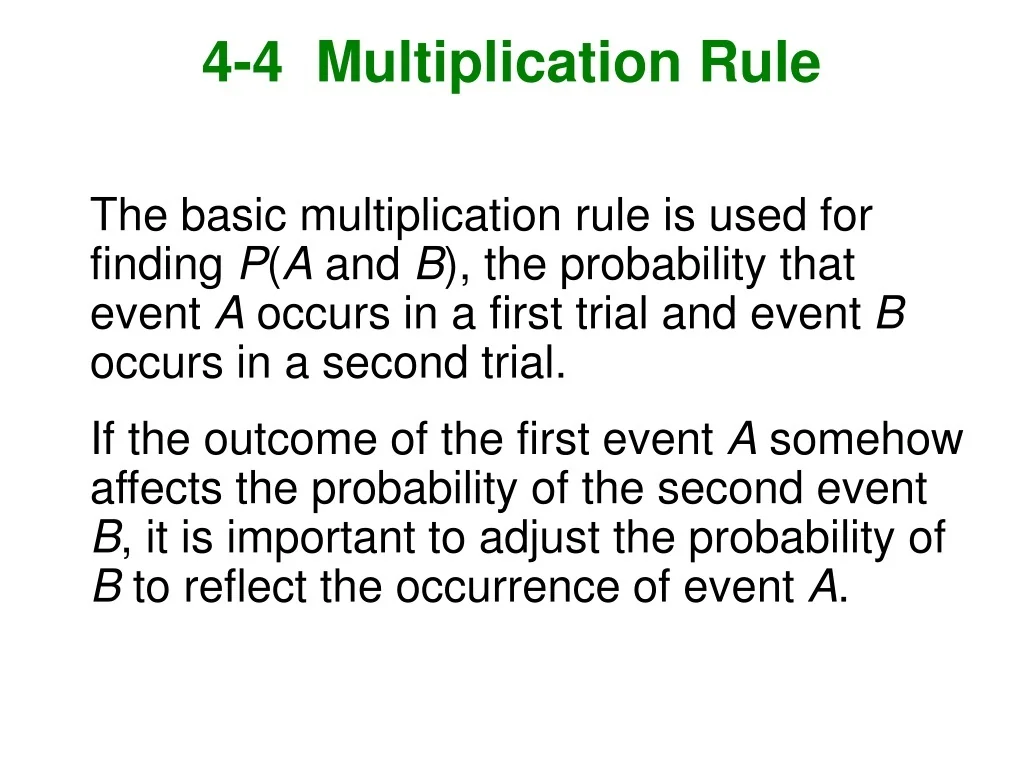 Multiplication Rul4e PPT - 4-4 Multiplication Rule PowerPoint Presentation, free download ...