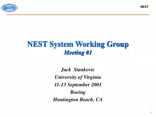 NEST System Working Group Meeting #1