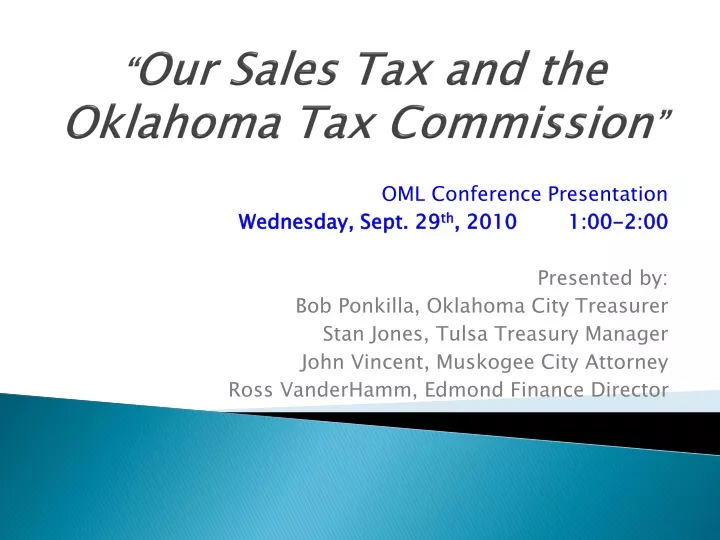 our sales tax and the oklahoma tax commission