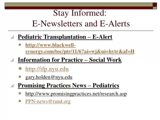 Stay Informed: E-Newsletters and E-Alerts