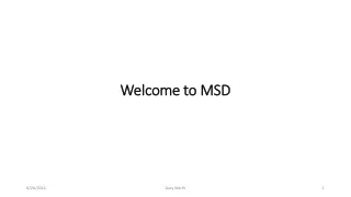 Welcome to MSD