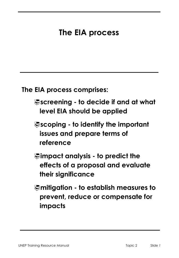 the eia process