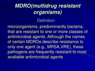 MDRO(multidrug resistant organisms)