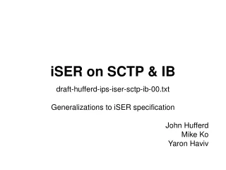 iSER on SCTP &amp; IB