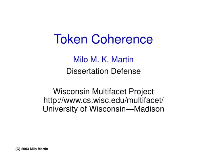 token coherence
