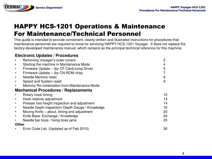 happy hcs 1201 operations maintenance