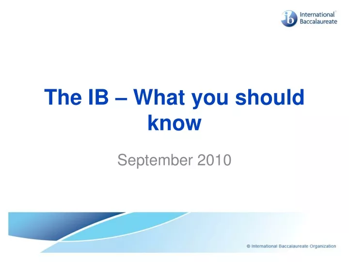 the ib what you should know