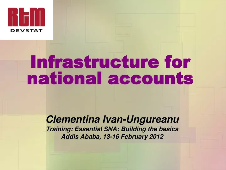 infrastructure for national accounts