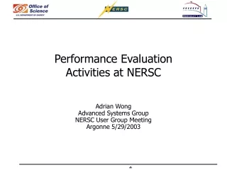 Performance Evaluation  Activities at NERSC