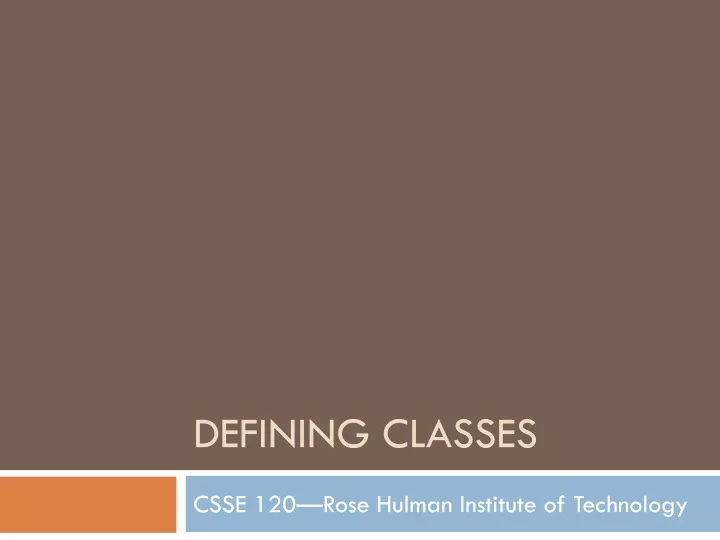 defining classes