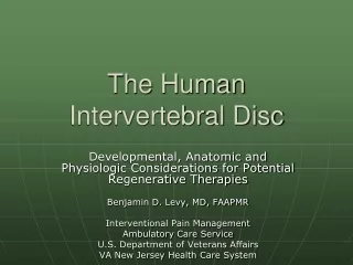 The Human Intervertebral Disc