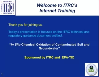 Welcome to ITRC’s  Internet Training