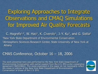 CMAS Conference, October 16 – 18, 2006